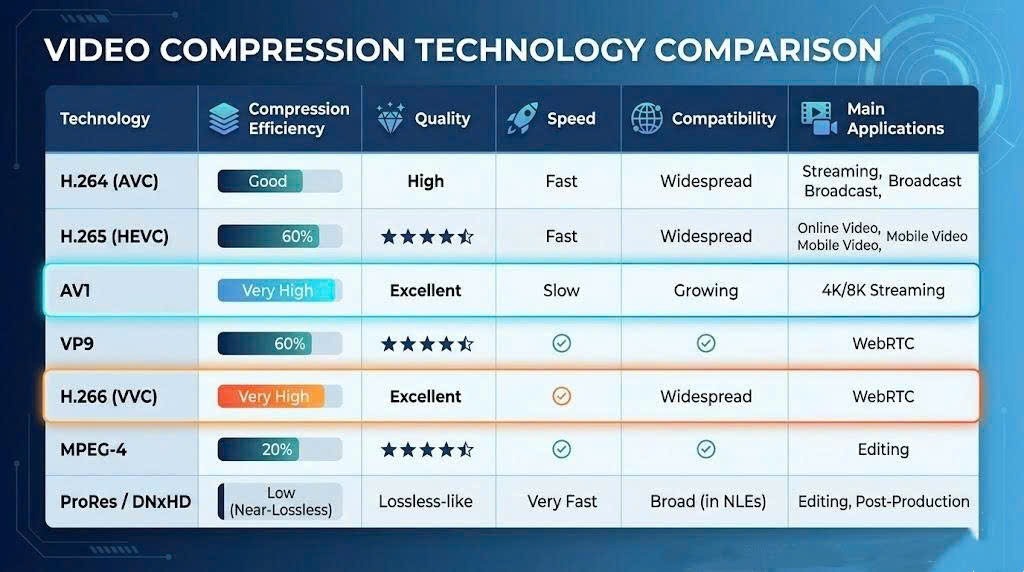 7 Video Compression Technologies to Make Videos Lighter and Load Faster 2026 - SaveTT guide